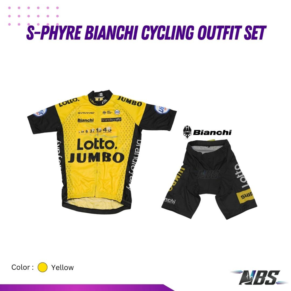 ชุดเซ็ทเสื้อ+กางเกง ชุดปั่นจักรยาน S-Phyre Bianchi Cycling Outfit Set