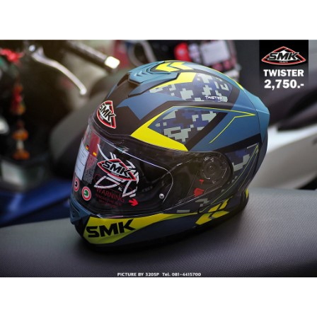 หมวกกันน็อคเต็มใบ SMK รุ่น Twister หมวกเต็มใบ มีแว่น แบรนด์จาก เนเธอร์แลนด์