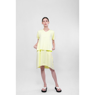 QueenCows ชุดให้นม Claire Cotton Dress (Light Yellow)