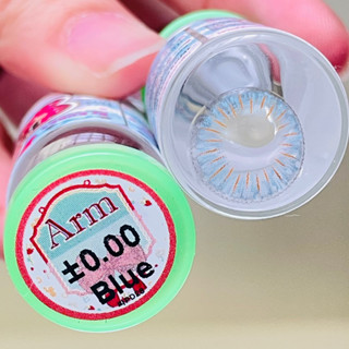 New ** Arm Blue สีฟ้า ขอบฟุ้ง คอนแทคเลนส์ ทรีโทน 3tone บิ๊กอาย โทนฝรั่ง Contact Lens Bigeyes สายตาสั้น ค่าสายตา ฮาโลวีน