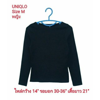 UNIQLO✌เสื้อผ้ายืดคอปาดมือสองสำกรับผู้หญิง Size M