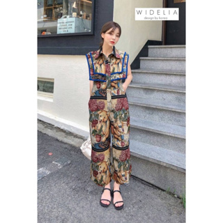 ราคาถูกที่สุด!! Widelia  Jumpsuit ลายหมีปกสี่เหลี่ยม