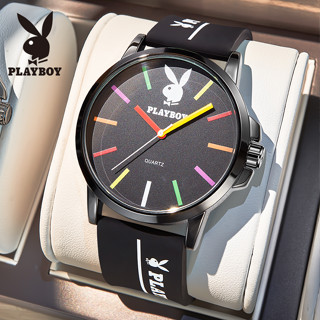 PLAYBOY 3056 สปอตสินค้า นาฬิกาผู้ชาย ยาง สายนาฬิกา กันน้ำ กีฬา หนุ่มสาว แฟชั่น รับประกัน 3 ปี นาฬิกาเดิม 100%