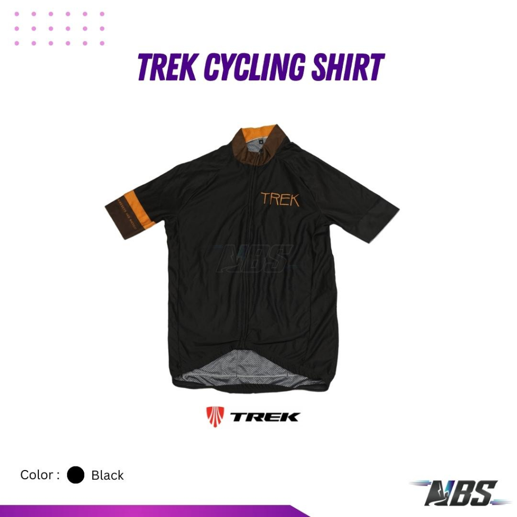 เสื้อปั่นจักรยาน Trek Cycling Shirt แถบส้ม