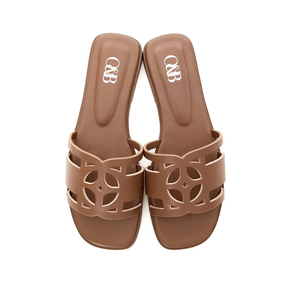 O&B รองเท้าหนังแพะ รุ่น OANDB SANDALS IN EXCLUSIVE BROWN-11148CG00442F_C0BRXX