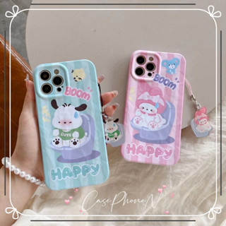 เคสไอโฟน iphone 11 14 Pro Max การ์ตูน น่ารัก สาว รุ่นคู่ พร้อมอุปกรณ์เสริม ขอบเต็ม iphone 12 13 Pro Case for iPhone