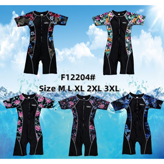 12204 ชุดว่ายน้ำ One piece สำหรับู้หญิง เด็กโตผู้ใหญ่ใส่ได้ ลวดลายดอกไม้สวยงาม กะทัดรัด มีฟองน้ำ ระบายอากาศได้ดี