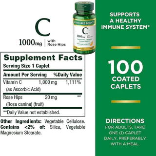 ✅พร้อมส่ง☀️วิตามินซี Nature’s Bounty, Vitamin C 500 mg& 1000 mg with Rose hips🍊C 500