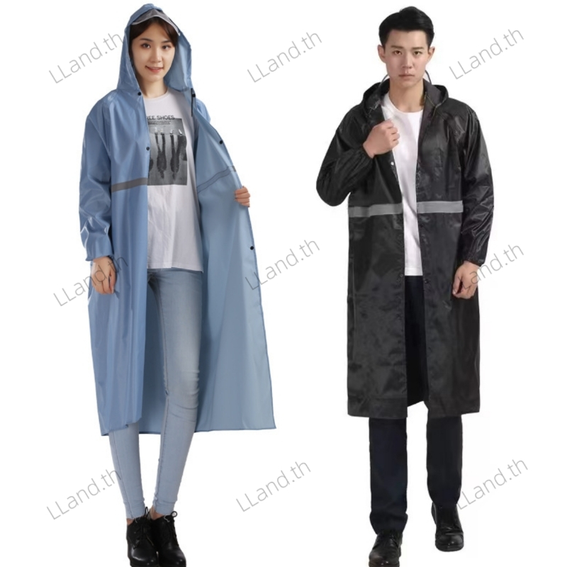 สินค้าในไทย พร้อมส่ง เสื้อกันฝนมีฮู้ด เสื้อกันฝนผู้ใหญ่หนา ชุดกันฝน มีแถบสะท้อนแสง เสื้อกันฝนมอเตอร์ไซค์ raincoat