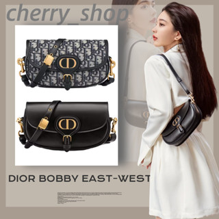 🍒Dior DIOR BOBBY EAST-WEST กระเป๋าถือ กระเป๋าสะพายข้าง/กระเป๋าสะพายข้างผู้หญิง👜