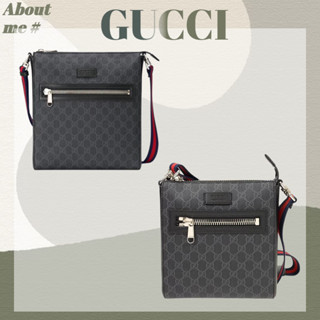 ⚡[พร้อมส่ง] Gucci Presbyopia Logo Leather Messenger Bag กระเป๋าสะพายข้างผู้ชาย สีดำ เทา ไซส์ใหญ่/เล็ก 🎁