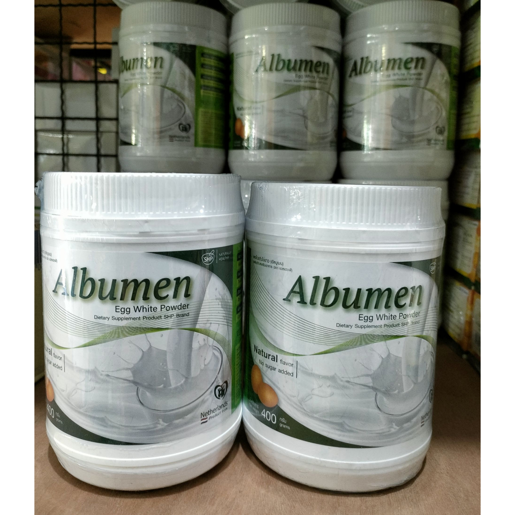 &Albumen Egg White Powder อัลบูเมน ผงโปรตีนไข่ขาว ขนาด 400 กรัม