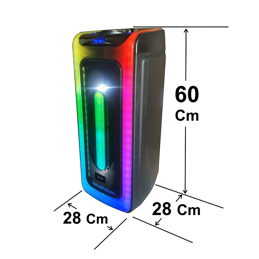 SKG ลำโพงบลูทูธ 8 นิ้ว รุ่น SR-207 ขนาดยักษ์ พกพา 2ดอก ไมค์ลอย2ตัว แสงสีวิบวับ เปลี่ยนโหมดไฟได้ 40W RMS. ลำโพงพกพา - รูปที่ 6