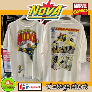 เสื้อMarvel ลาย NoVa สีขาว ฟอกเฟด ( HP-020 )