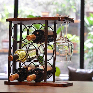 ชั้นวางไวน์ Wine Holder and Glasses Rack บนเคารเตอร์ Wine Holder and Glasses Rack -มีพร้อมส่ง-