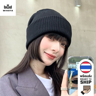 [W0068] หมวก ​บีนนี่ ผ้าไหมพรม ยืดได้เยอะ ใส่ได้ทั้งชายหญิง พับได้ beanie hat สไตล์ street Y2K hiphop สีพื้น