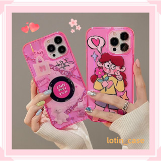 🎁ส่งของขวัญ🎁เคสไอโฟน สำหรับ 11 13 for iPhone Case 14 12 Pro Max สีชมพู น่ารัก สาวน้อย กันกระแทก ปกป้อง เคสโทรศัพท์