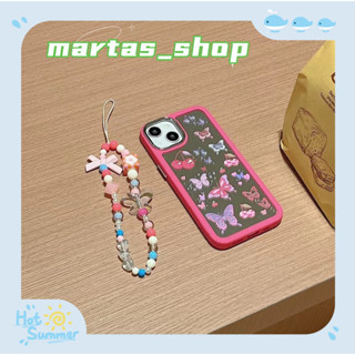 ❤️ส่งของขวัญ❤️ เคสไอโฟน 11 12 13 14 Pro Max ผีเสื้อ พื้นผิวกระจก สาวน่ารักหัวใจ ฤดูร้อน Case for iPhone สาวน่ารักหัวใจ