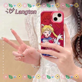 🌈Langton🌸ขอบเต็ม ป้องกันการหล่น iphone 11 14 pro max การ์ตูน สาวน่ารักหัวใจ เซเลอร์มูน หวานสวย case for iPhone 12 13