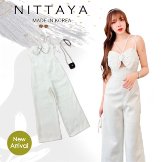 NITTAYAจั้มยาวสายเดี่ยว โบว์หน้า เว้าใต้อก(*สอบถามสต๊อกก่อนกดสั่งน๊า)