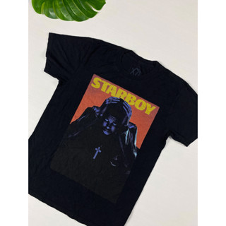 เสื้อยืด The Weeknd ลาย STARBOY สีดำ ลายหน้าตรง สวยๆ สภาพใหม่มาก Size M