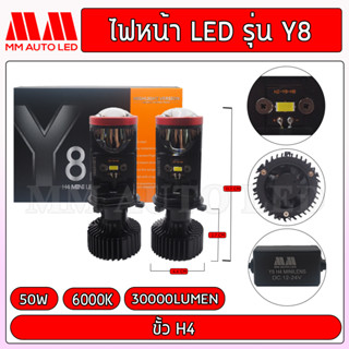 ไฟหน้าLED Y8R  (รับประกัน 1 ปี 50W 6000K 20000LM)