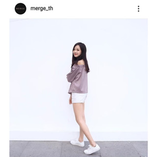 เสื้อแขนยาว เปิดไหล่ merge_th สีส้ม ส้มเหลือง