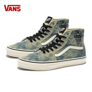 รองเท้าผ้าใบ Vans Sk8-Hi Tapered Denim Embroidery | Olive/White