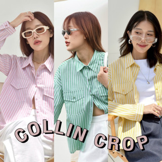 “ Collin Shirt “ เสื้อเชิ้ต เนื้อผ้าคอตตอน ลายทาง เนื้อผ้าอย่างดี บาร์บี้ barbie