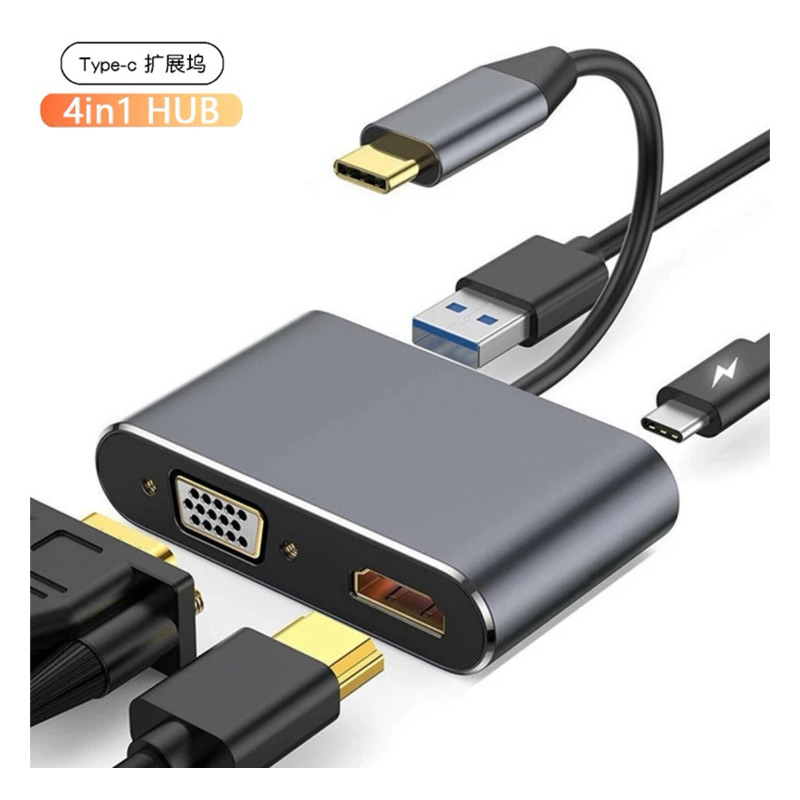 USB C HUB TO 4K HDTV VGA Type C USB 3.0 Dock สำหรับ Macbook iPad Nintendo Samsung S20 DEX Huawei P30 Xiaomi 12 PS5ทีวี