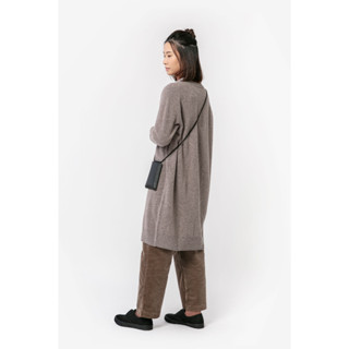 ชุดเดรสไหมพรม เดรสโอเวอร์ไซส์ MUJI : Camel Blend Boiled Wool Dress #17034506219