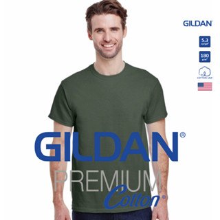 GILDAN® พรีเมี่ยม เสื้อยืดแขนสั้น - เขียวทหาร 106C