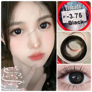 คอนแทคเลนส์ บิ๊กอาย ตาโต รุ่น Tornado/Ternado สีดำ/Black มีค่าสายตา (0.00)-(-10.00)