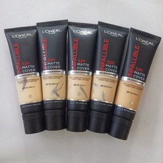 ครีมรองพื้น LOreal ลอรีอัล ปารีส อินฟอลลิเบิล ติดทนนาน 24 ชั่วโมง LOreal Paris Infallible 24H Matte Cover Foundation