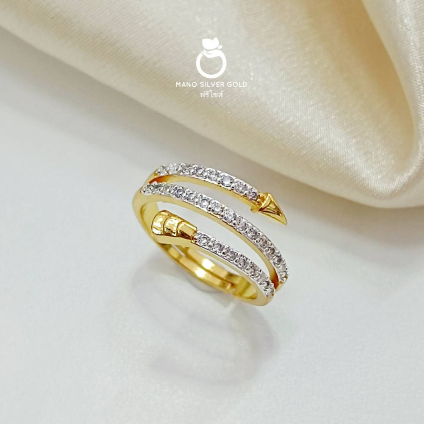 แหวนตะปู 0488 รุ่นฟรีไซส์ หนัก 1 สลึง มินิมอล งานเกาหลี ไมครอน ชุบทอง หุ้มทอง แฟชั่น ทองสวย ใส่ออกงาน