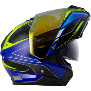 Hybrid หมวกกันน็อค ยกคาง ยี่ห้อ Index ID Helmets รุ่น Hybrid สีน้ำเงิน แว่น 2ชั้น