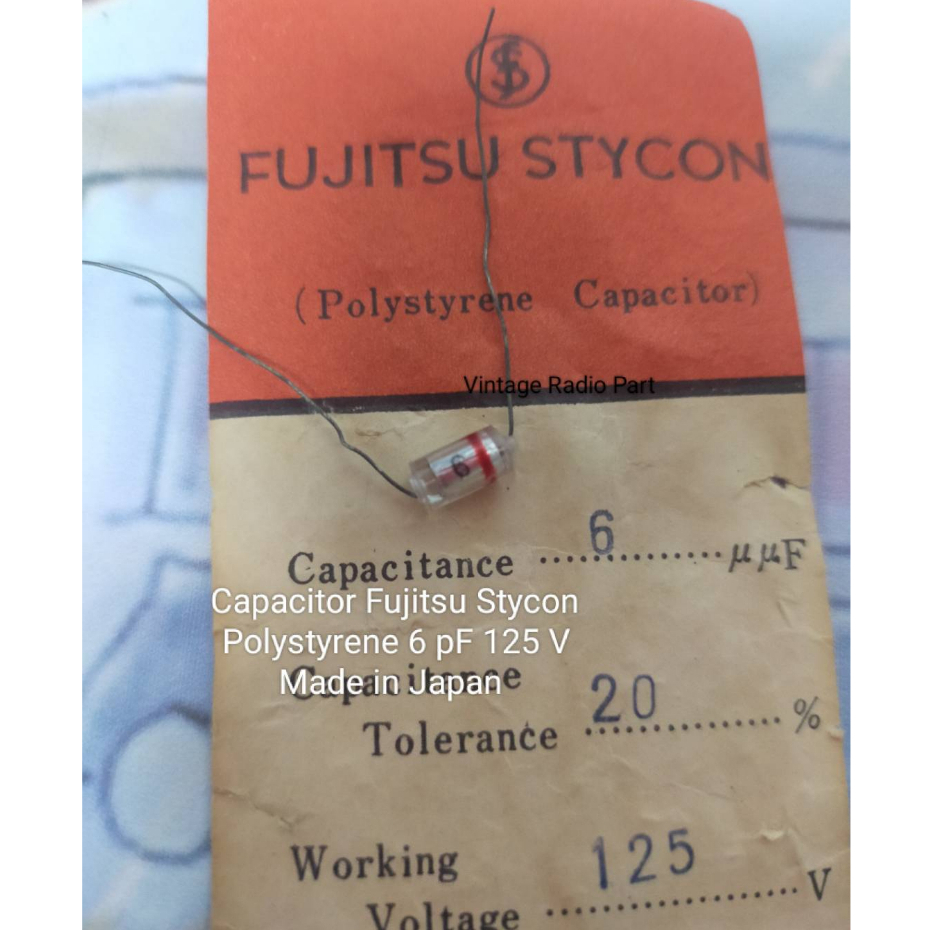 6pf 125v Polystyrene Capacitor Fujitsu Japan(5ชิ้น)