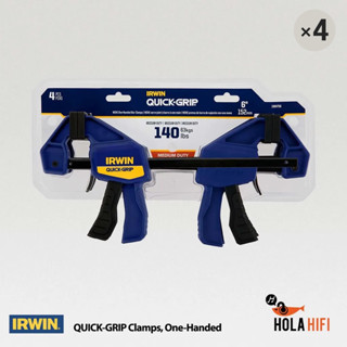 irwin แคลมป์จับชิ้นงาน (1ชุด 4ชิ้น) IRWIN QUICK-GRIP Clamps, One-Handed, Mini Bar, 6-Inch