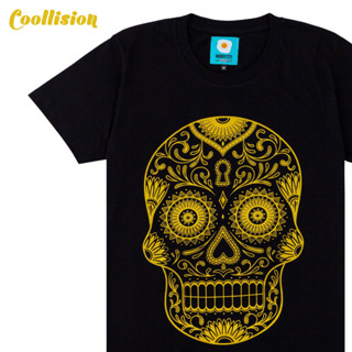 #Coollision เสื้อยืดสกรีนลาย กะโหลกสีทอง เสื้อสกรีน unisex