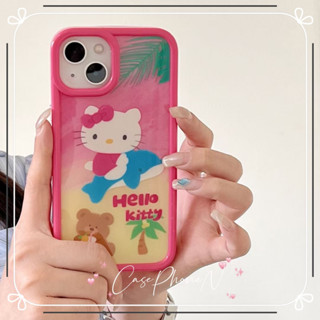 🔥สไตล์ใหม่🔥เคสไอโฟน iphone 11 14 Pro Max HelloKitty ชายหาด น่ารัก ป้องกันการตก เคส iphone 12 13 Pro Case for iPhone