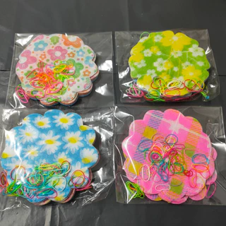 แบบ100แผ่น/ถุง คละสี คละลาย สีรุ้ง กระดาษสาห่อเหรียญโปรยทาน (พร้อมยางรัดสีสวย)งานบวช งานทำบุญ งานศพ
