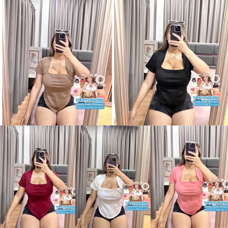 ถูกที่สุด อก34-46 เสื้อสาวอวบ ผ้าไหมพรมราคาถูก ใส่แล้วผอมมีเอว (A18)