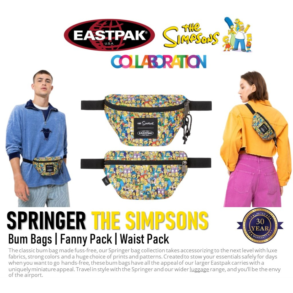 Eastpak Springer Bum Bags x The Simpson | Fanny Pack | Waist Pack กระเป๋าคาดเอว The Simpsons Color Collapse EK0000747A21