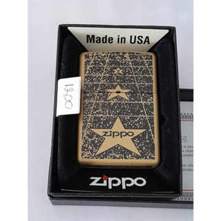 ZIPPO 21126  PLANETA ZIPPO STAR  GOLD MATTE  COLOR IMAGE   สีทองเมทาลิค ลายแบบสกรีน  ผลิตปี2017 ของใหม่ไม่ผ่านการใช้งาน