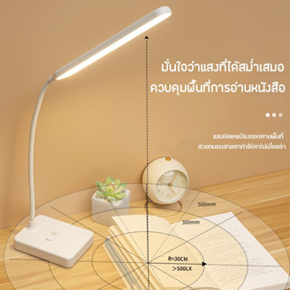 โคมไฟตั้งโต๊ะ โคมไฟอ่านหนังสือ LED รุ่น1901 ปรับแสงได้3สี รี่แสงได้ ไฟมินิมอล มีแบตเตอรี่ในตัว