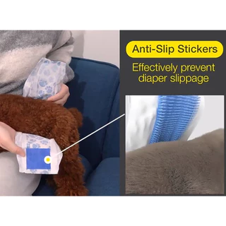 โอบิ DONO Non Slip มีตัวล็อคกันรูดและแถบวัดฉี่ ผ้าอ้อมสำหรับสุนัขตัวผู้ มีแถบรัดกระชับ กันเลื่อน ฟรีทิชชู่เปียก 10ชิ้น
