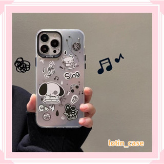 🎁ส่งของขวัญ🎁เคสไอโฟน สำหรับ 11 13 for iPhone Case 14 12 Pro Max การ์ตูน ฟังเพลง ลูกสุนัข กันกระแทก ปกป้อง เคสโทรศัพท์