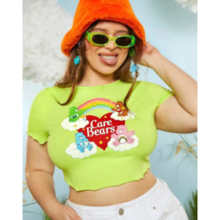 ลิขสิทธิ์แท้ 💯 ป้ายครบ 💖 เสื้อครอปพลัสไซส์ เสื้อยืดพลัสไซส์  care bears แคร์แบร์ plus size เสื้อบิ๊กไซส์ Big size