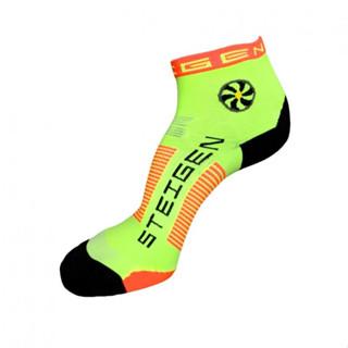 STEIGEN RUNNING SOCKS 1/4 LENGTH ลาย FLURO YELLOW - ถุงเท้าวิ่ง เนื้อผ้ายืดหยุ่น