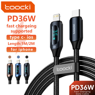 Toocki สายข้อมูล 3A สายชาร์จ IP Braided Wire สายเคเบิลชนิด C สำหรับโทรศัพท์มือถือ PD 36W สายชาร์จข้อมูลได้อย่างรวดเร็ว